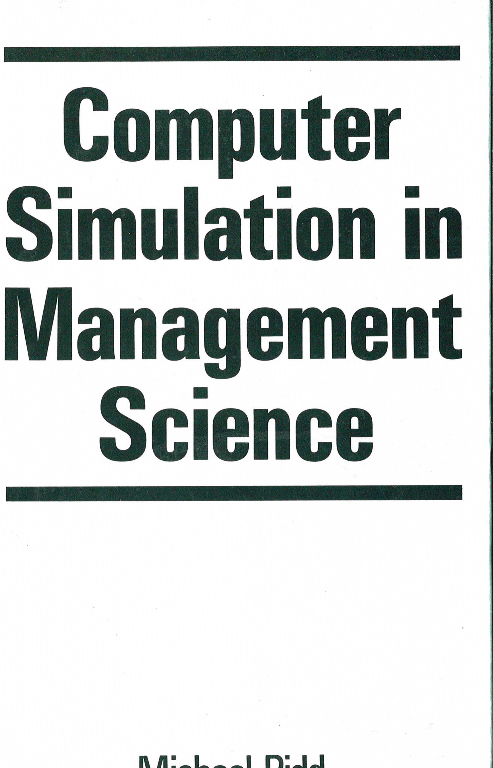 Pidd ∗computer∗ Simulation In Management Science