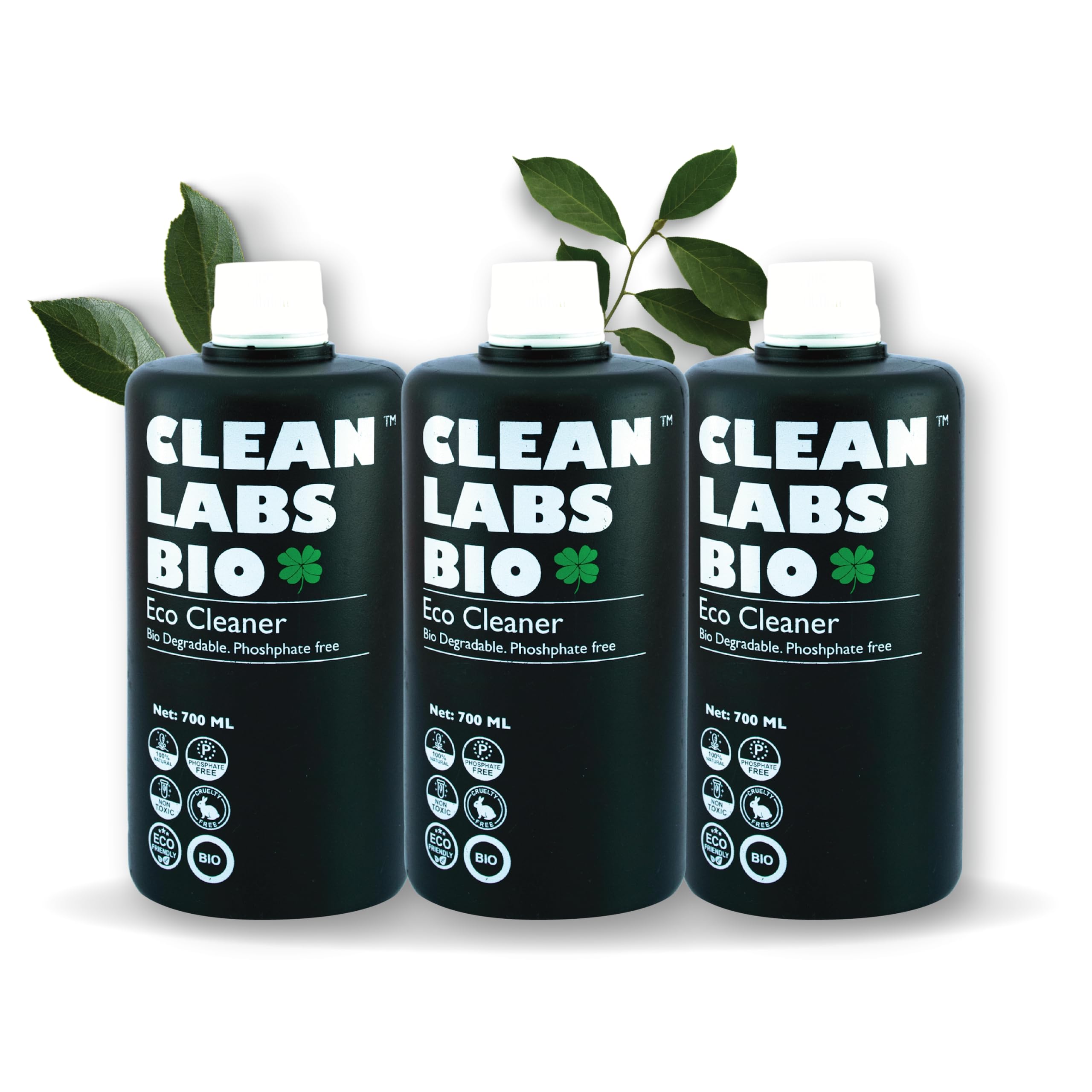 Eco-Cleaner (Pack of 3) | 700 ml | Contains Essential Oils | 100% Biodegradable | Plant based surfactants | Natural enzymes | Phosphate & Chemical Free | Kids & Pet Safe | Skin Friendly