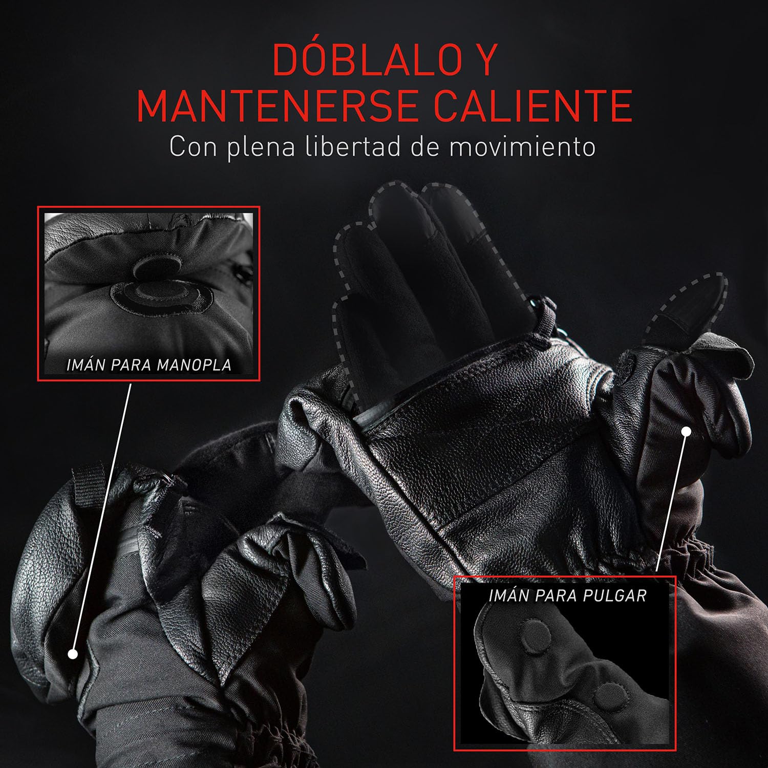 The Heat Company Shell Manoplas - Guantes Invierno Hombre & Mujer - Guantes Impermeables Hombre - Guantes Esqui Hombre & Mujer - Guantes Nieve - Guantes Snowboard Hombre - sin Liner