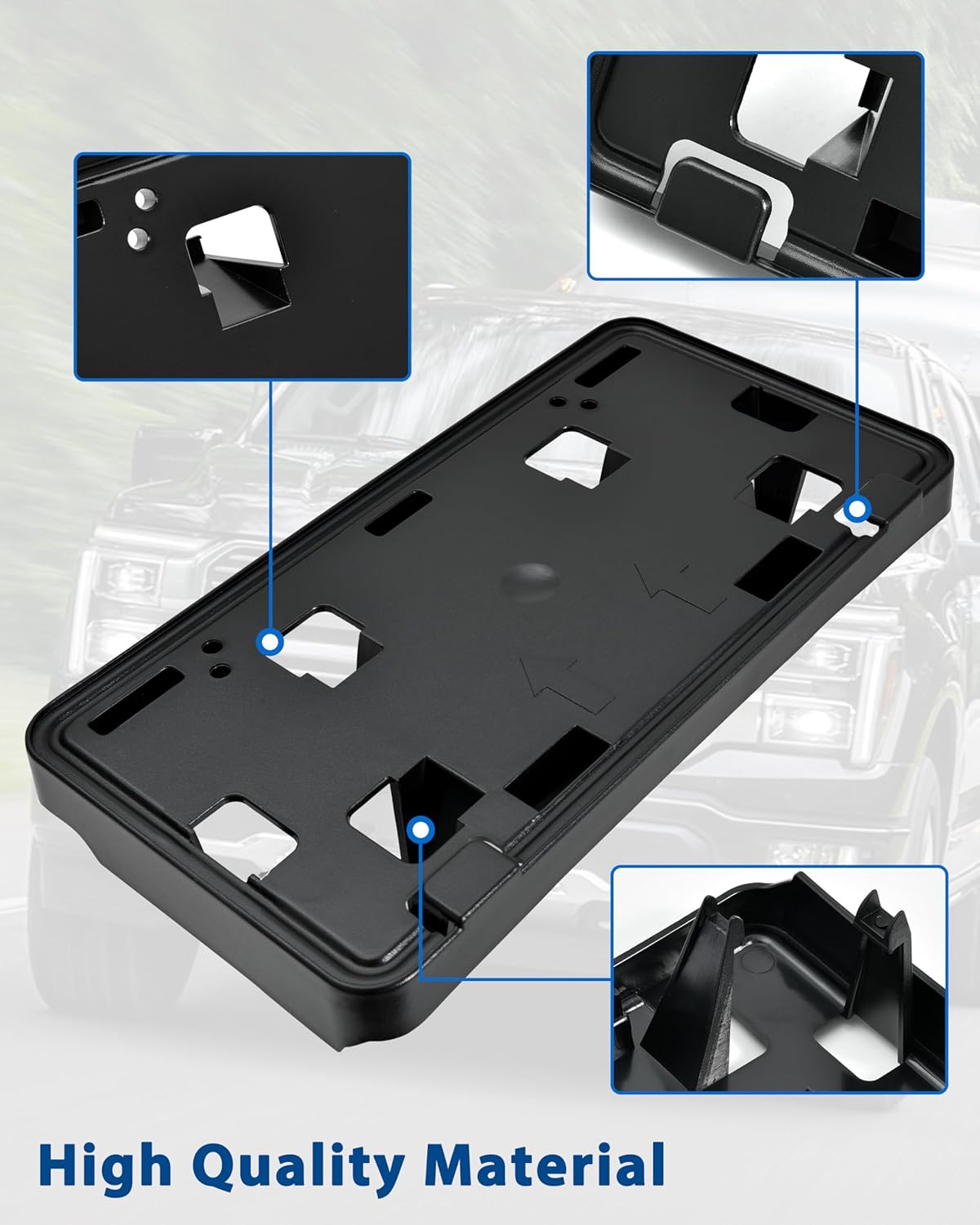 KEWISAUTO Front License Plate Holder Frame for Ford F-150 2024 2025, Black Front Bumper License Plate Mount Bracket Cover for 2024 2025 Ford F150 2.7L 3.5L Accessories, Replace #RL3Z17A385BA
