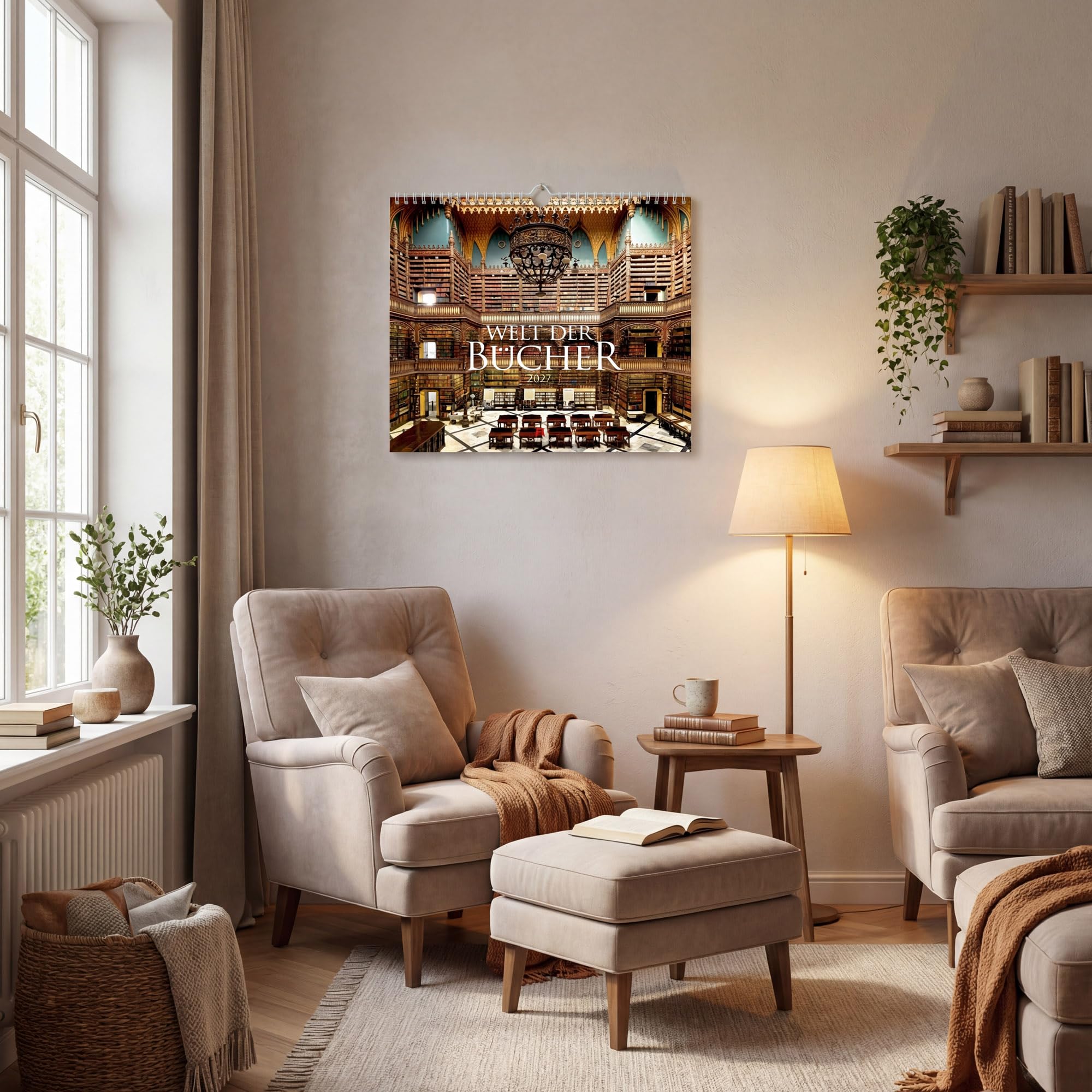 Welt der Bücher Kalender 2027 | Bildgewaltiger Bibliotheken-Kalender im großen Querformat (54x48 cm) | Eindrucksvolle Architektur von Büchereien
