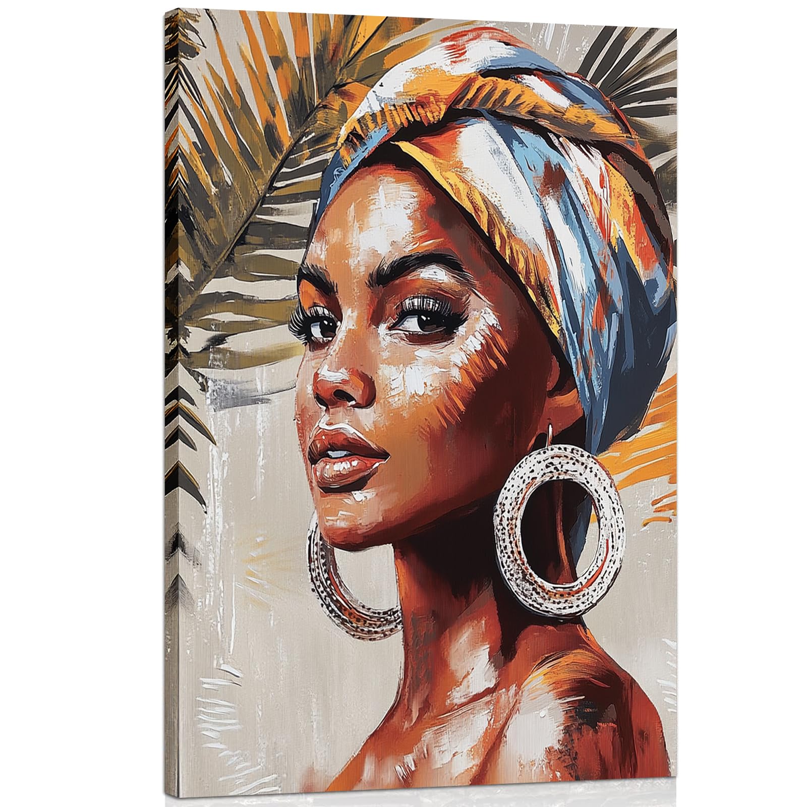 Aurionix Vintage African American Women Wall Art Fashion Black Girl Portrait Canvas Pictures You Are Bible Quotes Poster for Living Room Bedroom Home Office Framed Inspirational Gift for Women 12