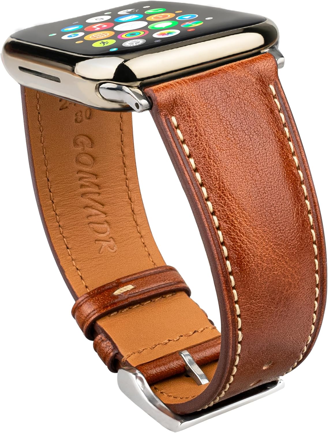 Leather Bands Compatible with Apple Watch Band 42mm 44mm 45mm 49mm Ultra, Replacement Band Leather Strap for Men iWatch Ultra 3/2/1 Series 9 8 7 6 5 4