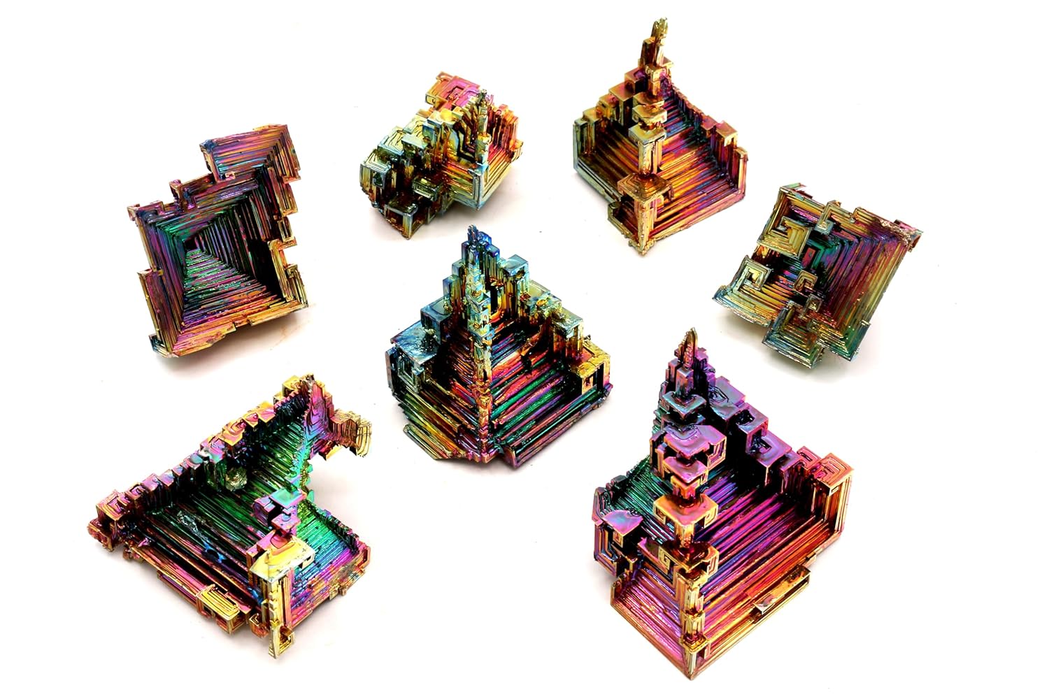 Rainbow Bismuth Crystal Stone Specimen for Collecting Decoration Wire Wrapping Wicca Reiki Energy Healing 99.99% USA Pure Mineral Element by Awesome Industries (200-300 Gram Weight)