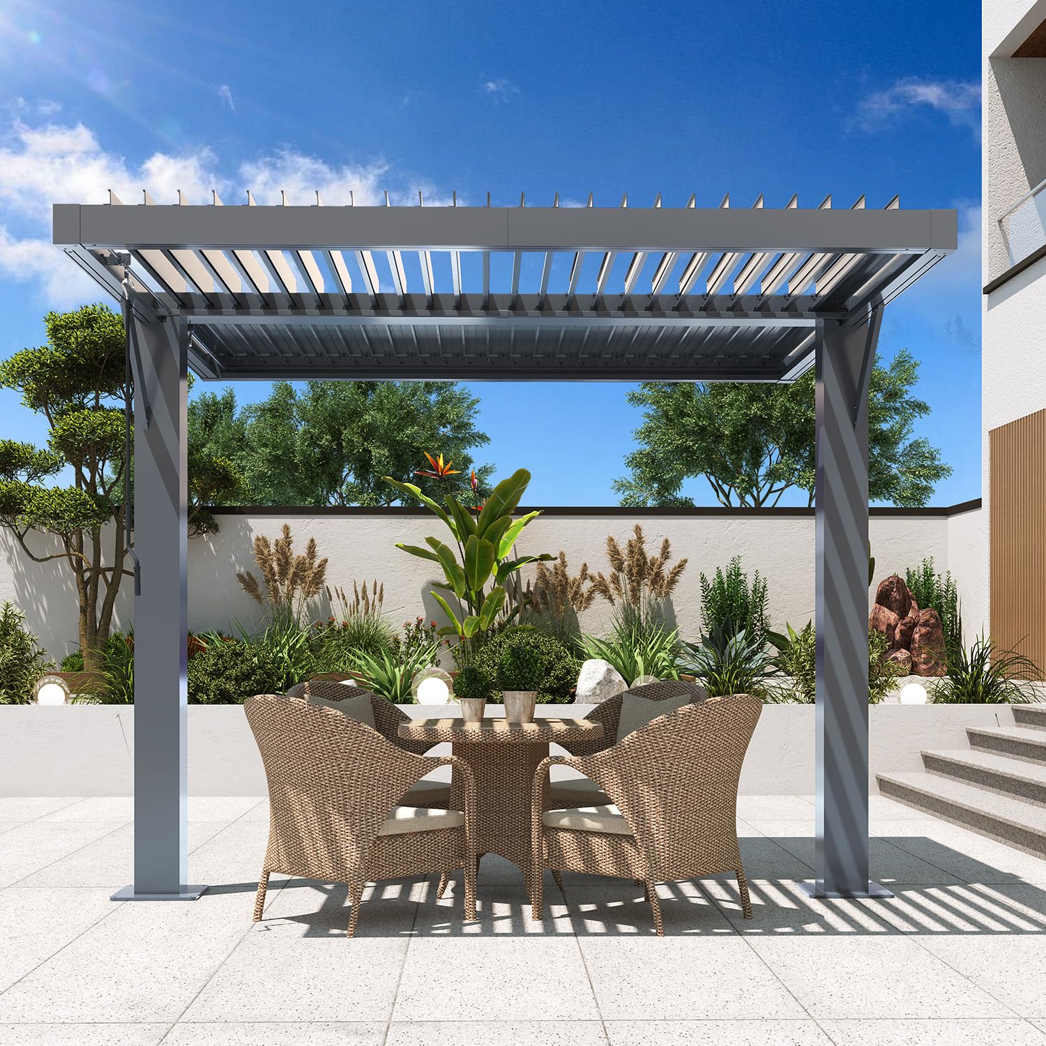MELLCOM 10x10 Louvered Pergola