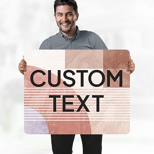 Miniatura 814 de My Sign Center - Letrero personalizado, 11 colores de fuente, 13 estilos de fuente, 4 opciones de agujero, 22 tamaños, 8 x 32 pulgadas, sin óxido,
