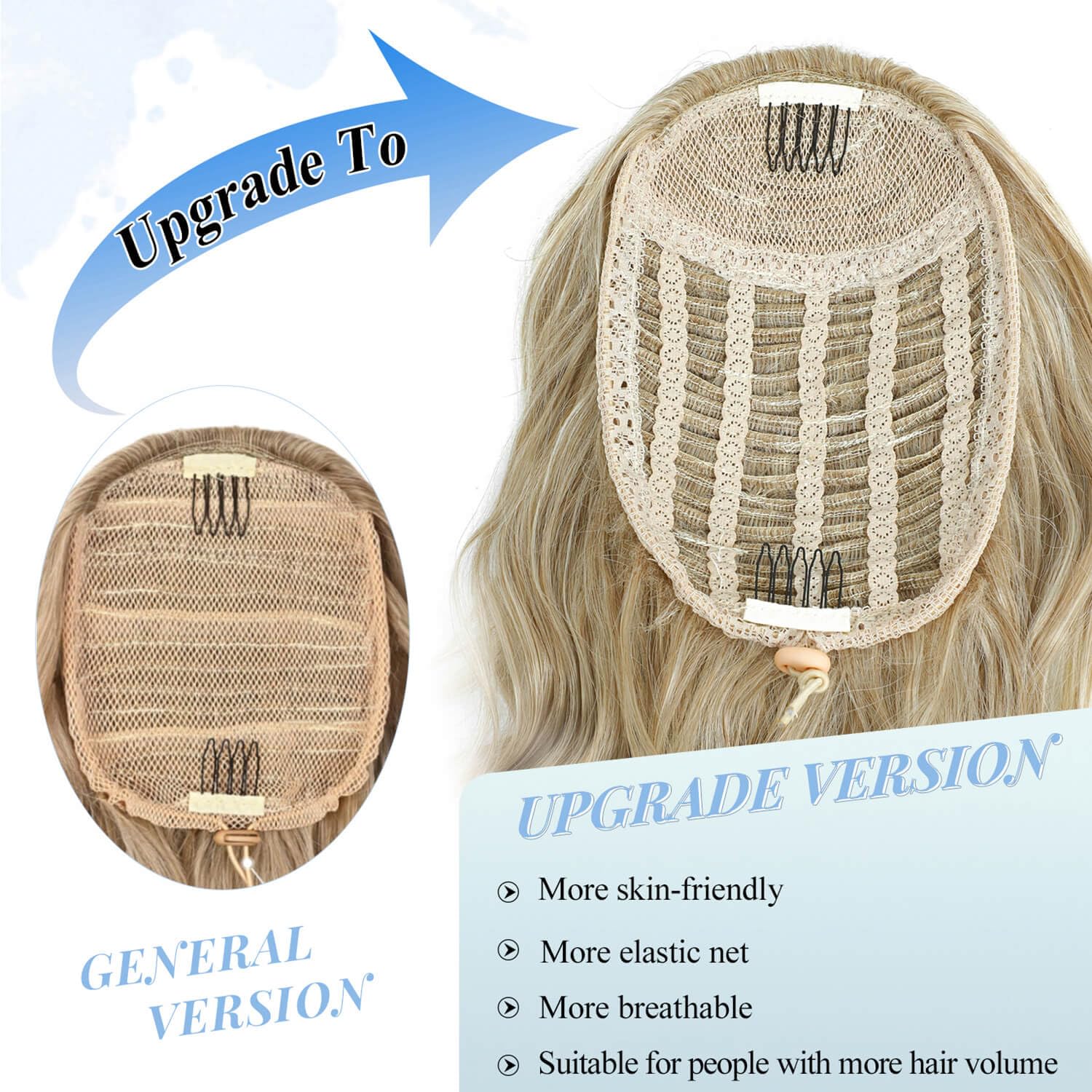 PEONYMEBEAUTY 22 inch Hair Extensions Clip in,Multi-layered Fluffy Thick Drawstring Ponytail Blonde Ponytail Extension Synthetic Hair Pieces for Women for Daily Use Brown to Blonde - Image 2