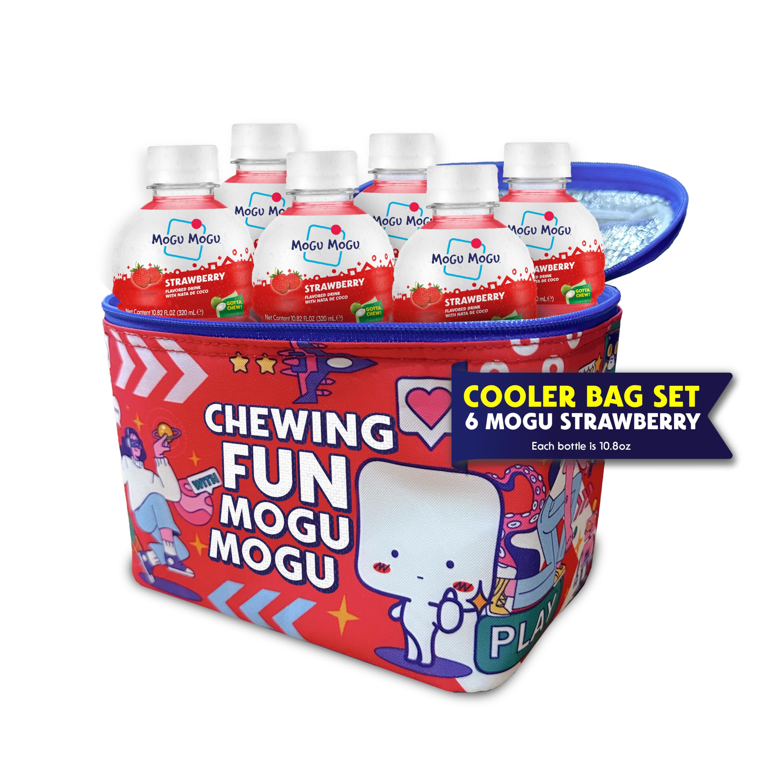 Amazon.com : Mogu Mogu Strawberry Juice Drink (6 Bottles) with