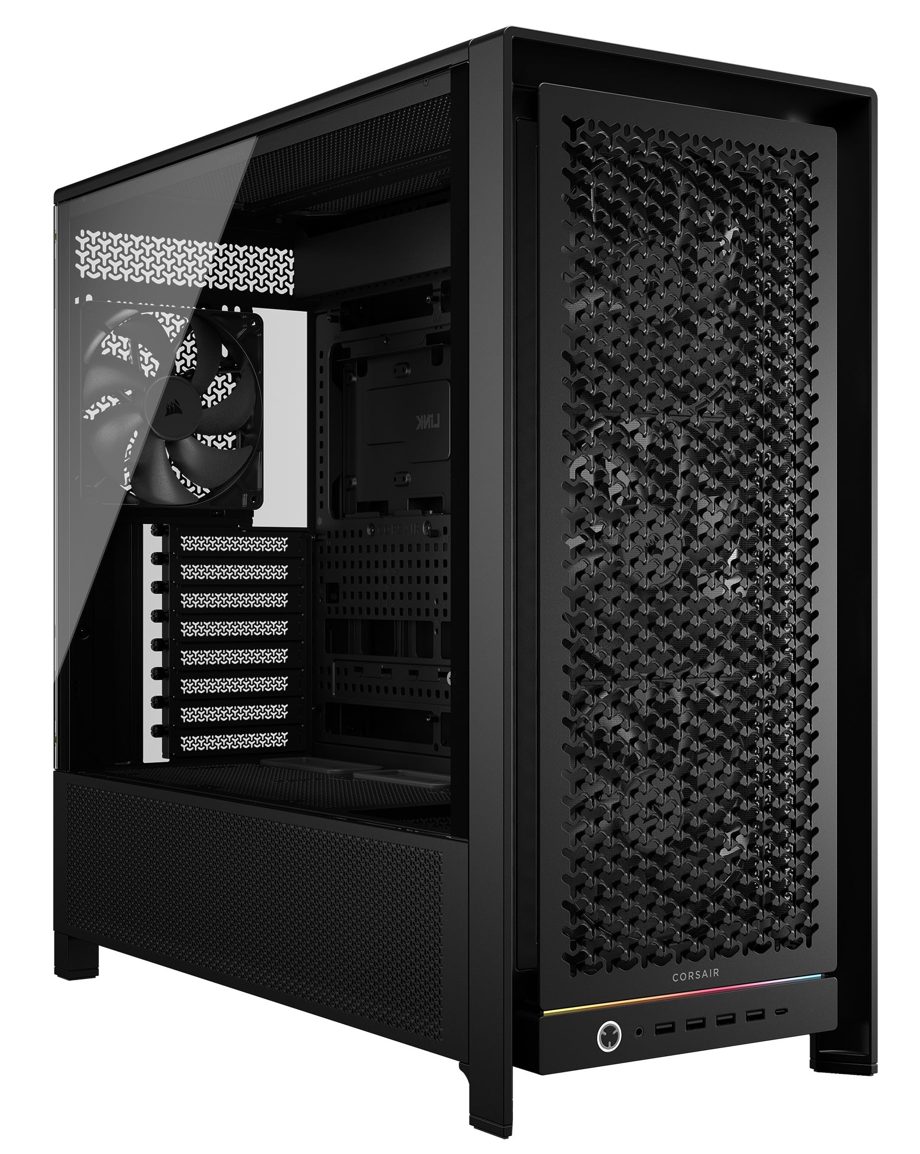 CORSAIR Frame 5000D RS Boîtier Modulaire Mid-Tower à Haut Débit d'air – 4X Ventilateurs RS Pré-Installés, Système de Support pour Ventilateur InfiniRail – Noir