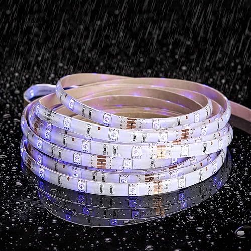 Miniatura 4 de Minger - Tira de luz LED impermeable de 164 pies RGB SMD 5050 cuerda de iluminación LED cambia de color kit completo con mando a distancia IR de 44