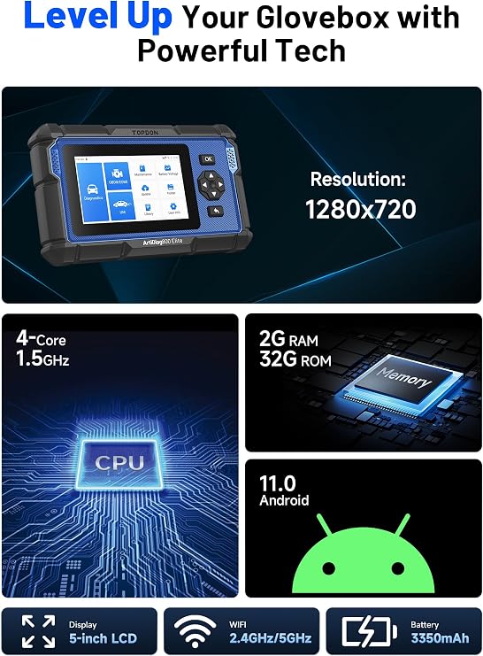 OBD2 Scanner, TOPDON ArtiDiag600 Elite, Full-System Car Diagnostic Tool, 13 Maintenance Service, FCA/SGW, 2 Years of Free Updates, Car Diagnostic Scanner with CAN-FD