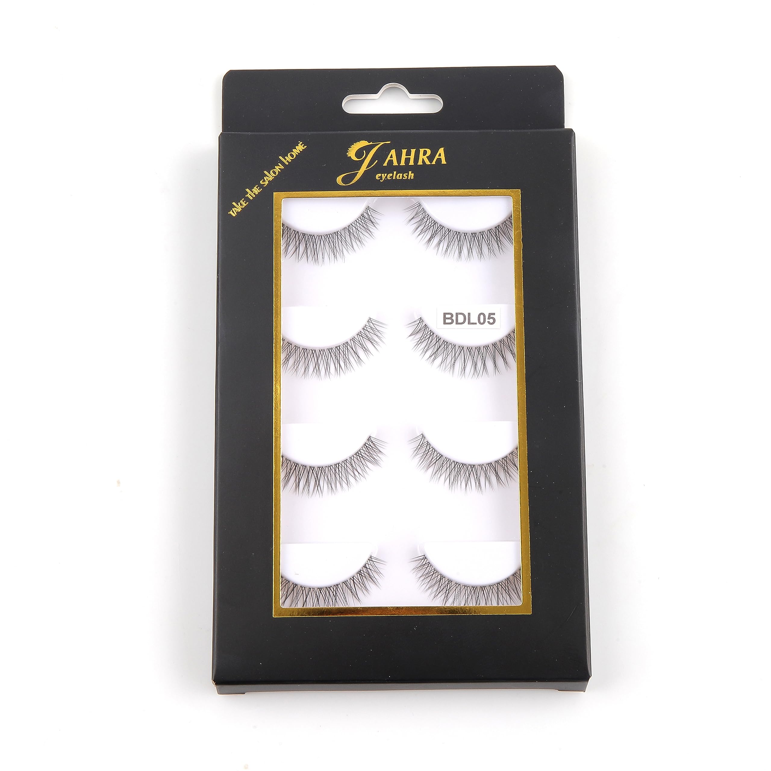 JAHRA 4 pairs Faux Mink flash eyelashes Soft and Natural-Looking Lashes Thin band false lashes(LASH BDL05)