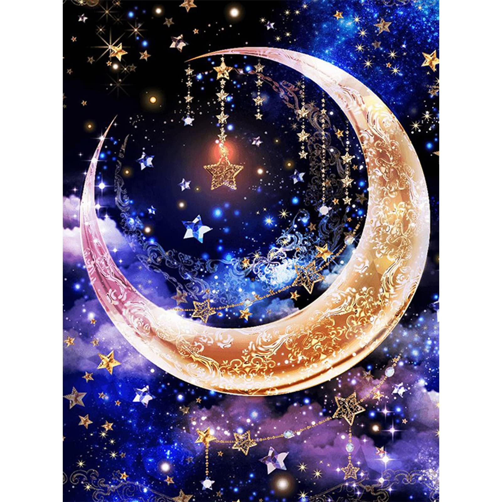 Hyahx Cross Stitch 11 CT Cross Stitch Kit with Japanese Instructions Embroidery Kit DIY Beginner Advanced 40cmx50cm Moon : Hobbies