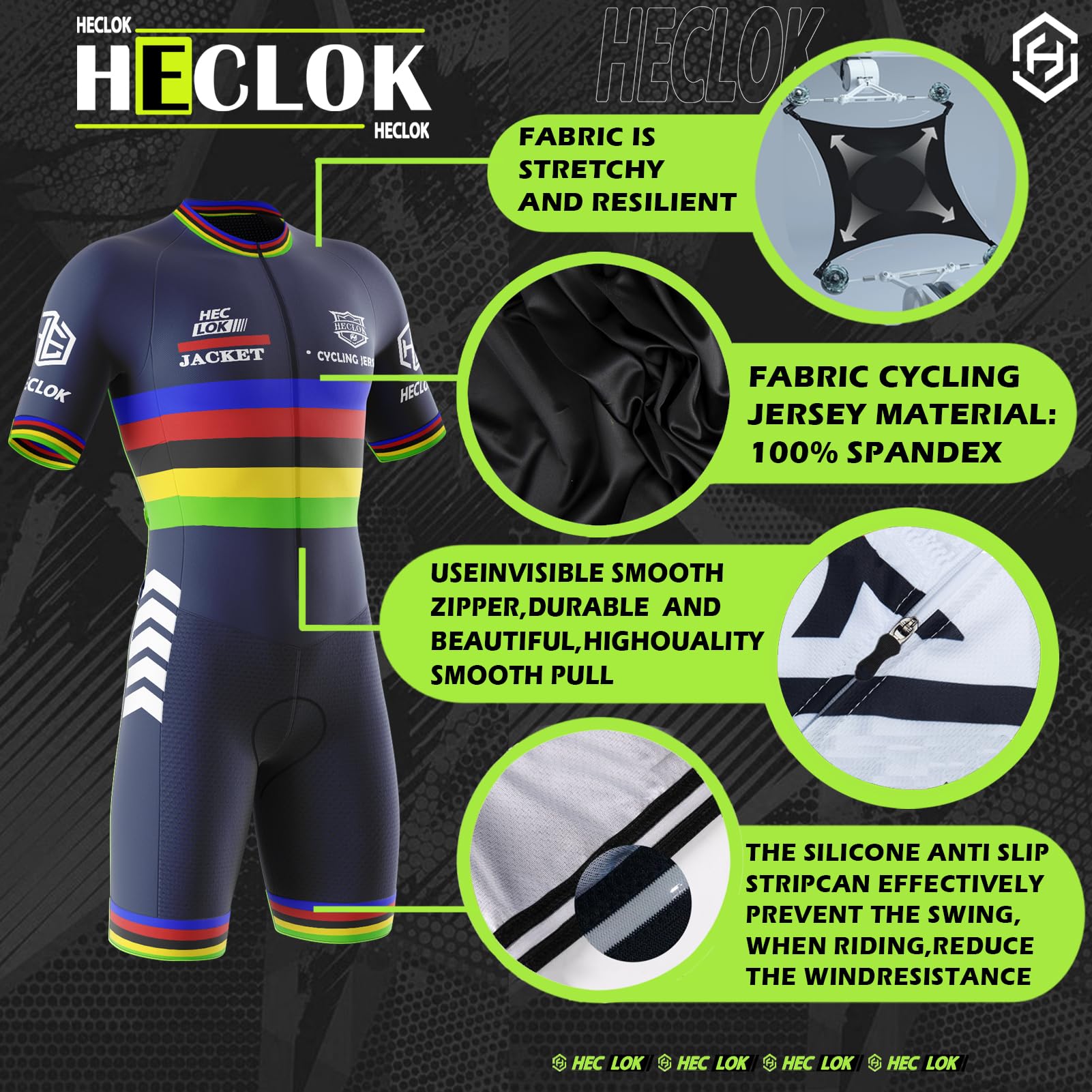 Maglia da ciclismo da uomo manica corta Estivo Set,Body Ciclismo Uomo,Tuta da Triathlon a Maniche Corte da Uomo＋Ciclismo 5D Gel Imbottito Boxer Biancheria Intimo Mutande