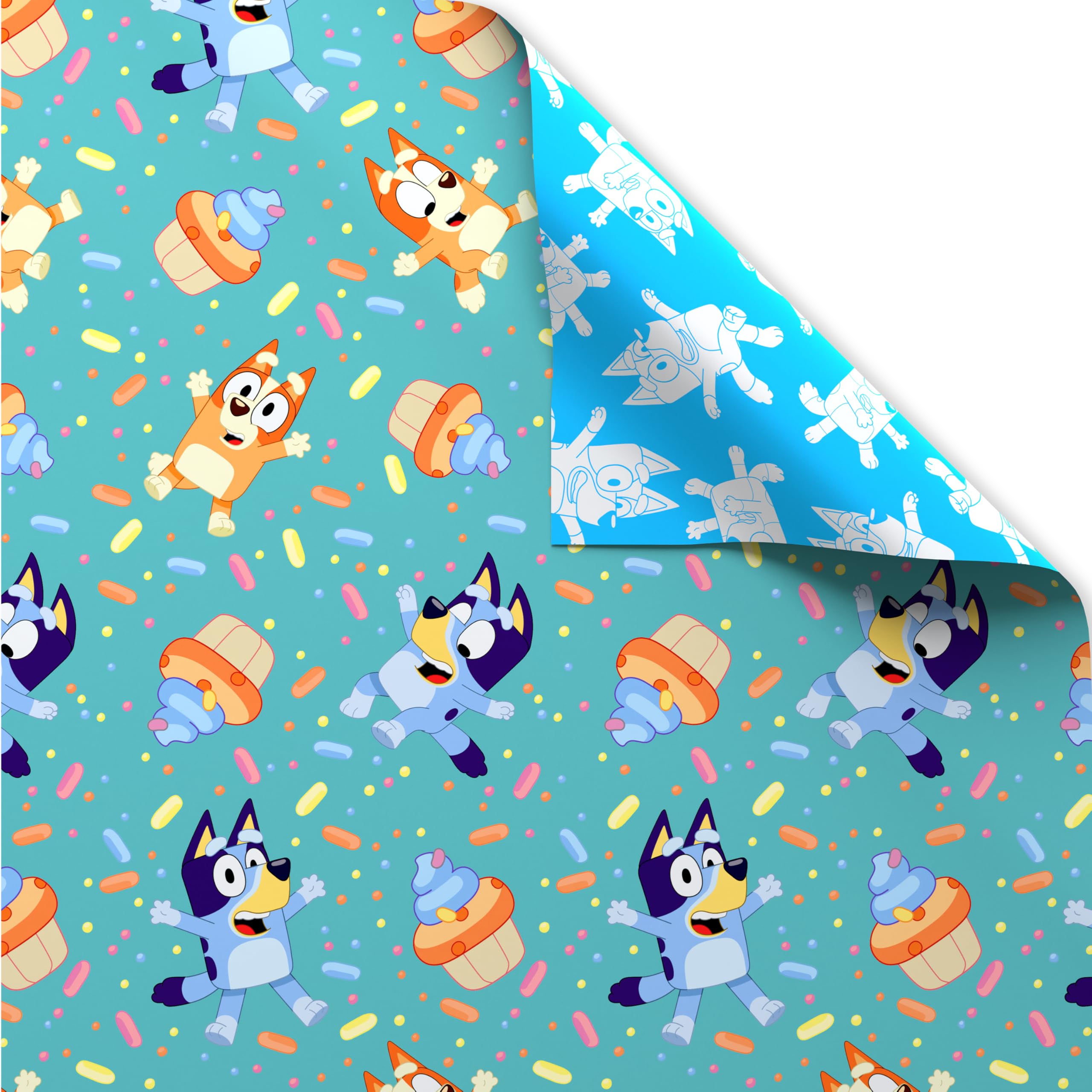 American Greetings 40 sq. ft. Reversible Bluey Wrapping Paper for All Occasions (1 Roll, 30 in. x 192 in.)