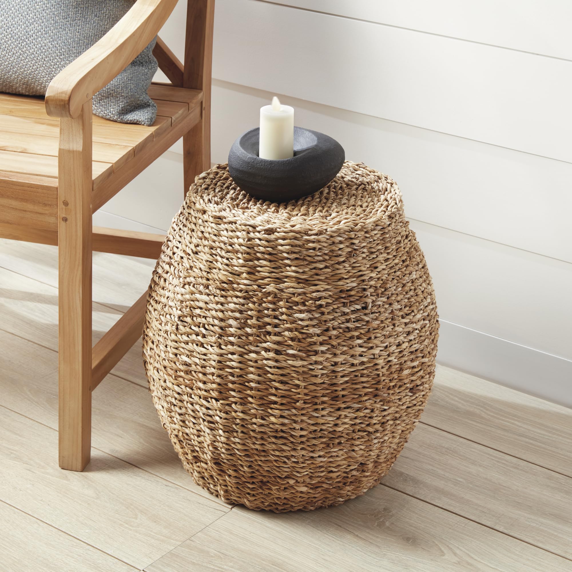 Napa Home & Garden Seagrass Hourglass Pouf Natural