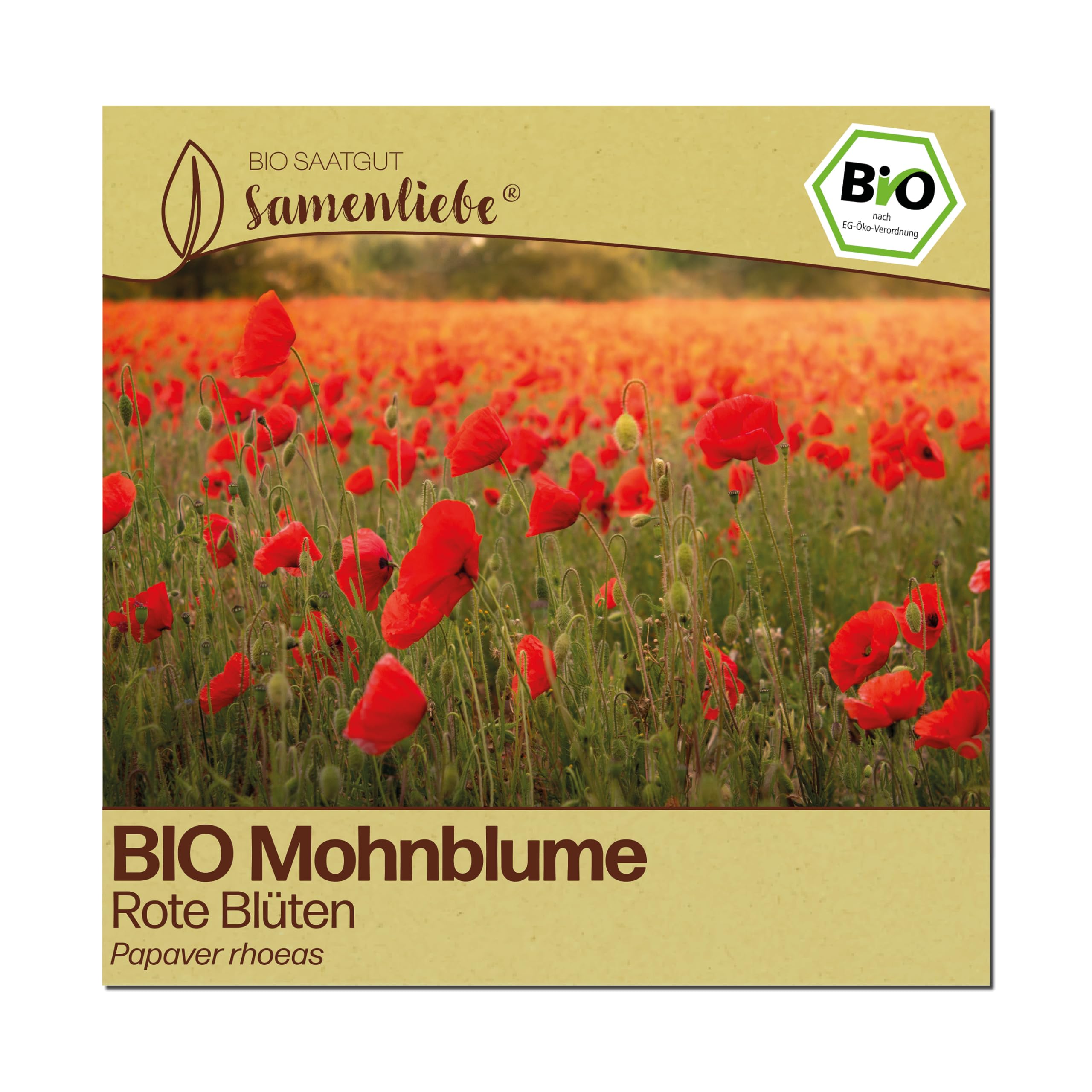 Samenliebe BIO Mohnblumen Samen | Klatschmohn - samenfestes BIO Saatgut
