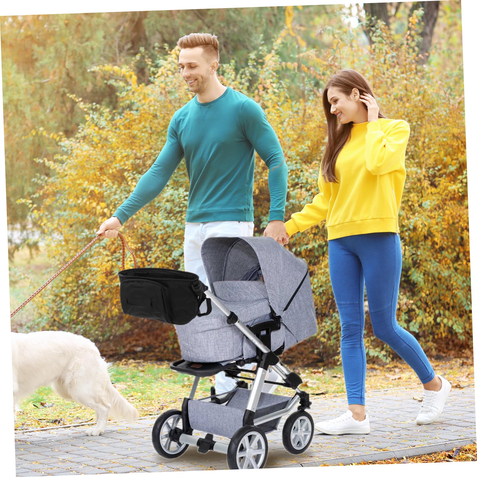 KOMBIUDA Stroller Organizer Bag Hanging Cart Diaper Storage Pouch for Easy Access Durable Design Compatible with Stroller Handles and Bars