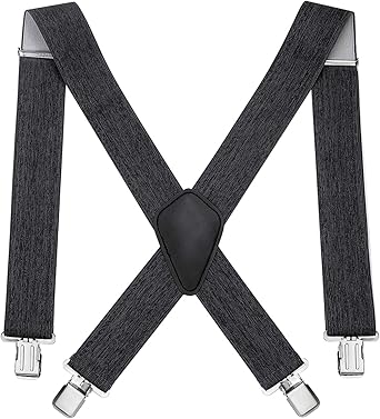 Bretelle Uomo Con Clip Metalliche - Larghe 50mm, Regolabili, A X, Per Pantaloni E Jeans