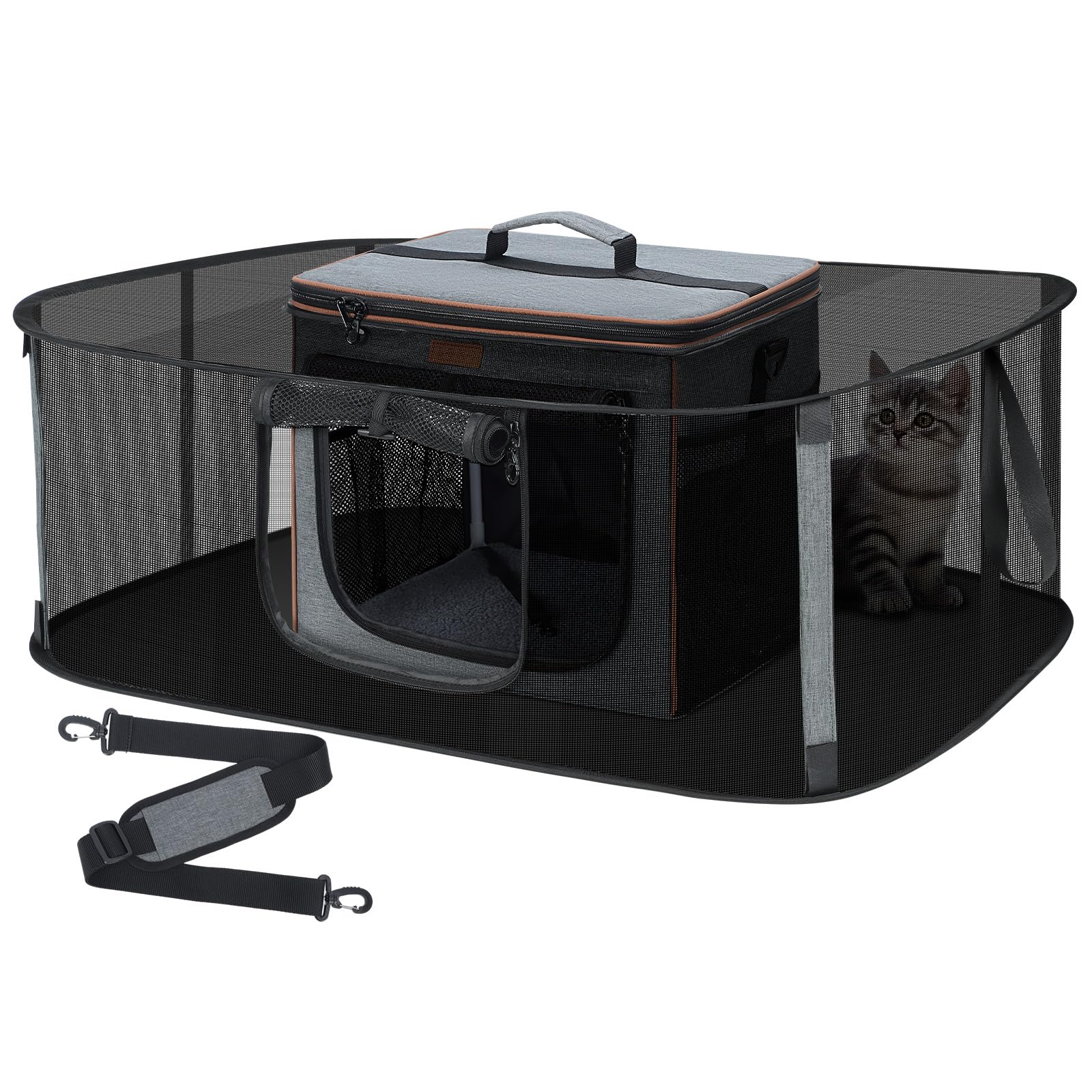 Lekereise 360 Degrees Expandable Pet Carrier Soft-Sided Pet Carrier, Large Expandable Space, 31