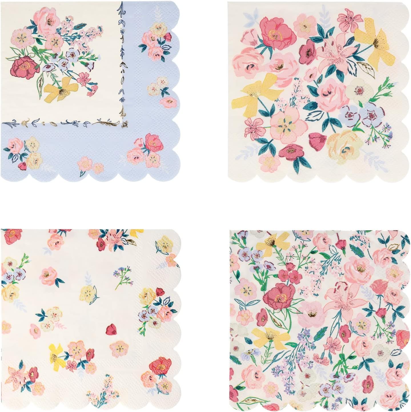 English Garden Small Napkins with 4 beautiful designs