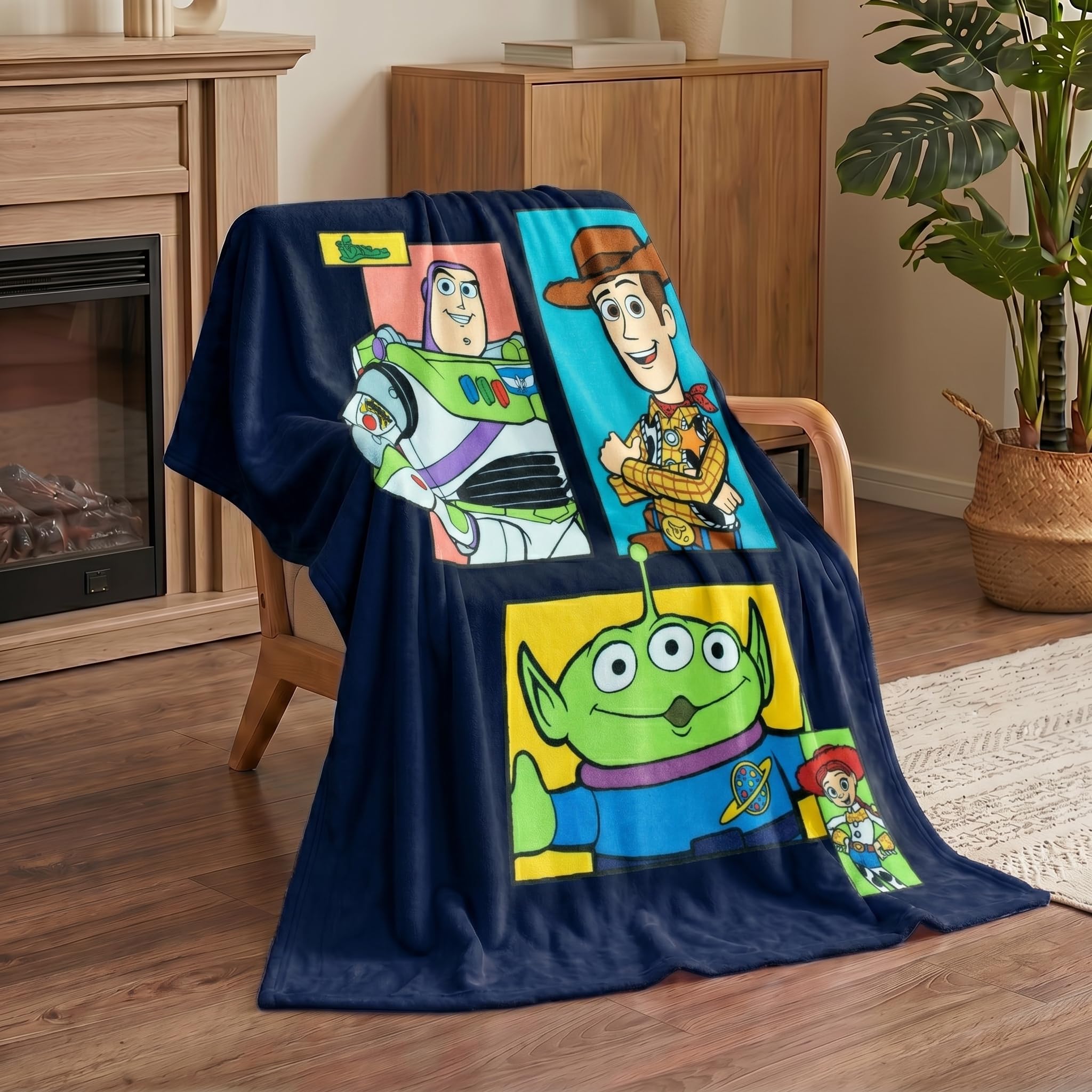 Northwest Disney Toy Story Plush Throw Blanket, 46" x 60" Pixar Silk Touch Soft Fleece Blanket for Kids & Adults, Officially Licensed