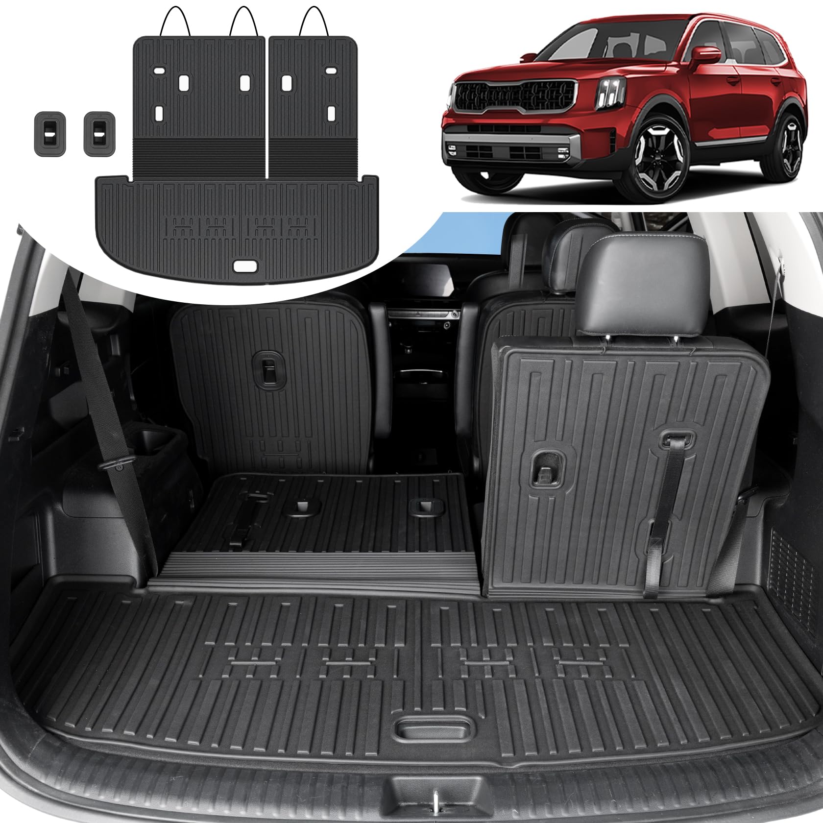 Cargo Mat &amp; Brackrest Mat for 2020-2024 2025 Kia Telluride