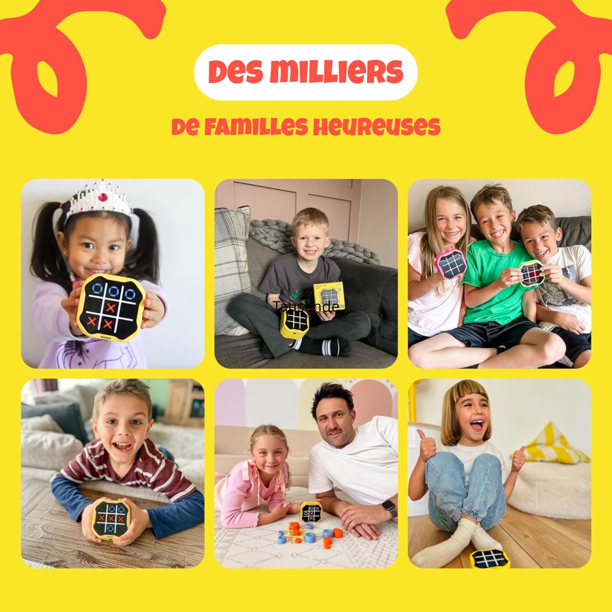 GIIKER Tic Tac Toe Bolt Game, Console de Jeu de Puzzle Portable Originale 3 en 1, Jeux de Voyage Portables pour Les trajets en Voiture, Jeux de société pour Enfants et Adultes, Cadeaux d'anniversaire