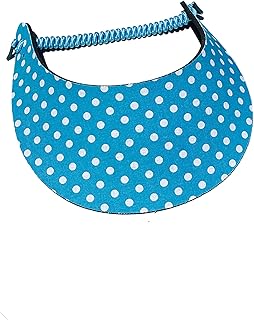 Adjustable Pickleball Fashion Fabric Foam Sun Visor (Aqua Dots)