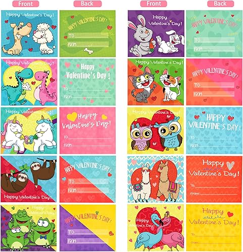 Miniatura 7 de Giiffu Tarjetas de San Valentín para niños en el aula, 40 llaveros para niños y niñas, tarjetas de felicitación para intercambio en el aula,