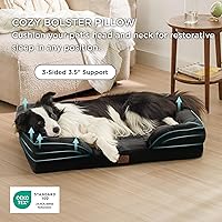 Vista 296 de Bedsure - Cama ortopédica extragrande para perros, sofá cama lavable para perros extragrandes, espuma de soporte con funda extraíble y lavable, negro