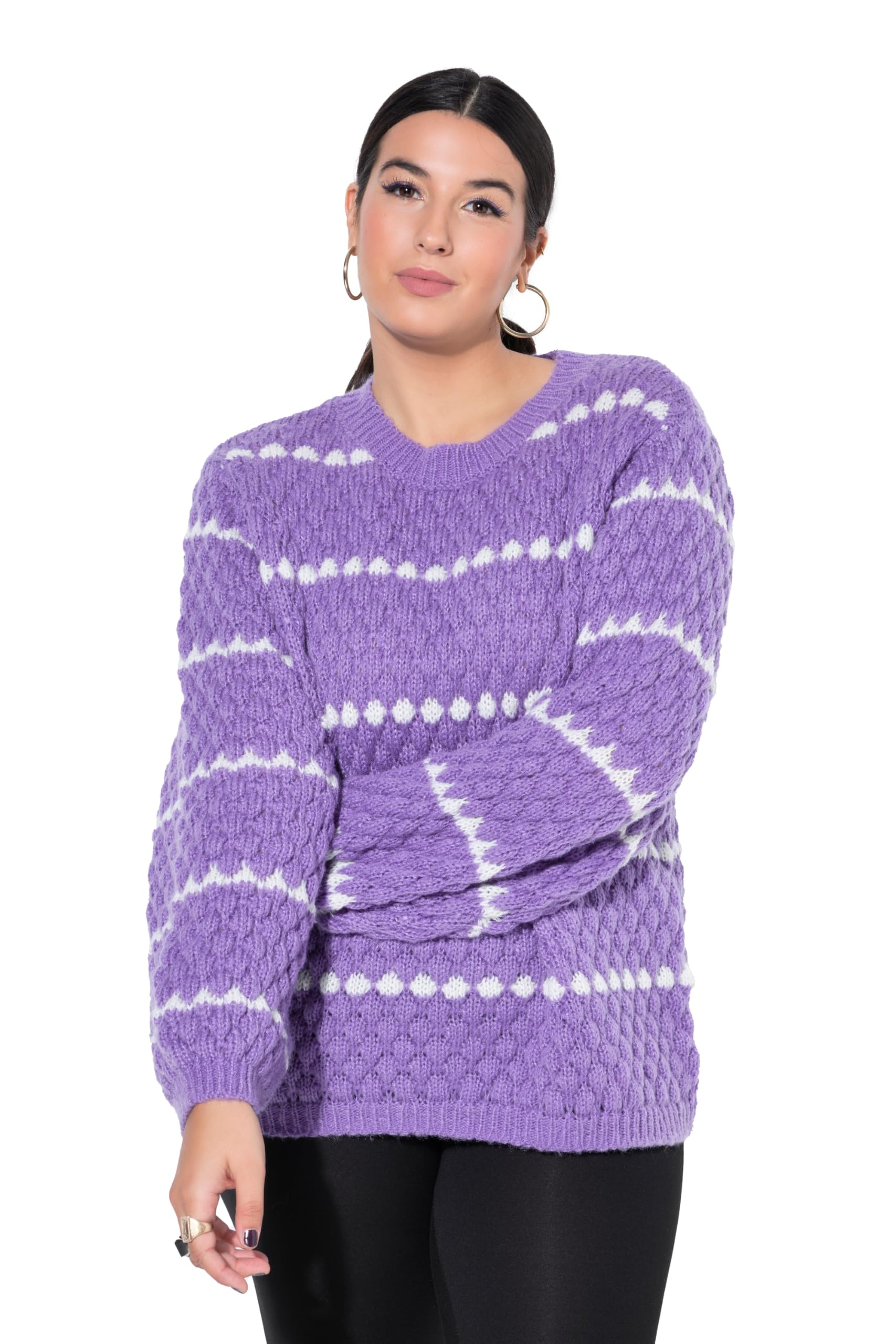 Studio Untold Damen große Größen Übergrößen Plus Size Pullover, Boxy Shape, Bubble-Struktur 842894