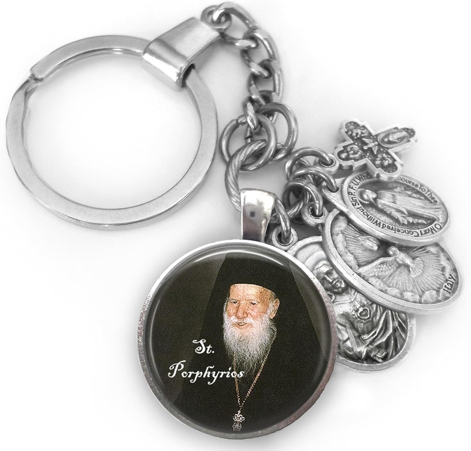 St. Porphyrios Keyhain, Necklace or Clip, Patron Saint, Orthodox Religious Gift - Image 2