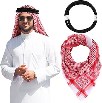 Hoolerry Arab Shemagh Muslim Keffiyeh Head Wrap Scarf Arabic Tactical ...