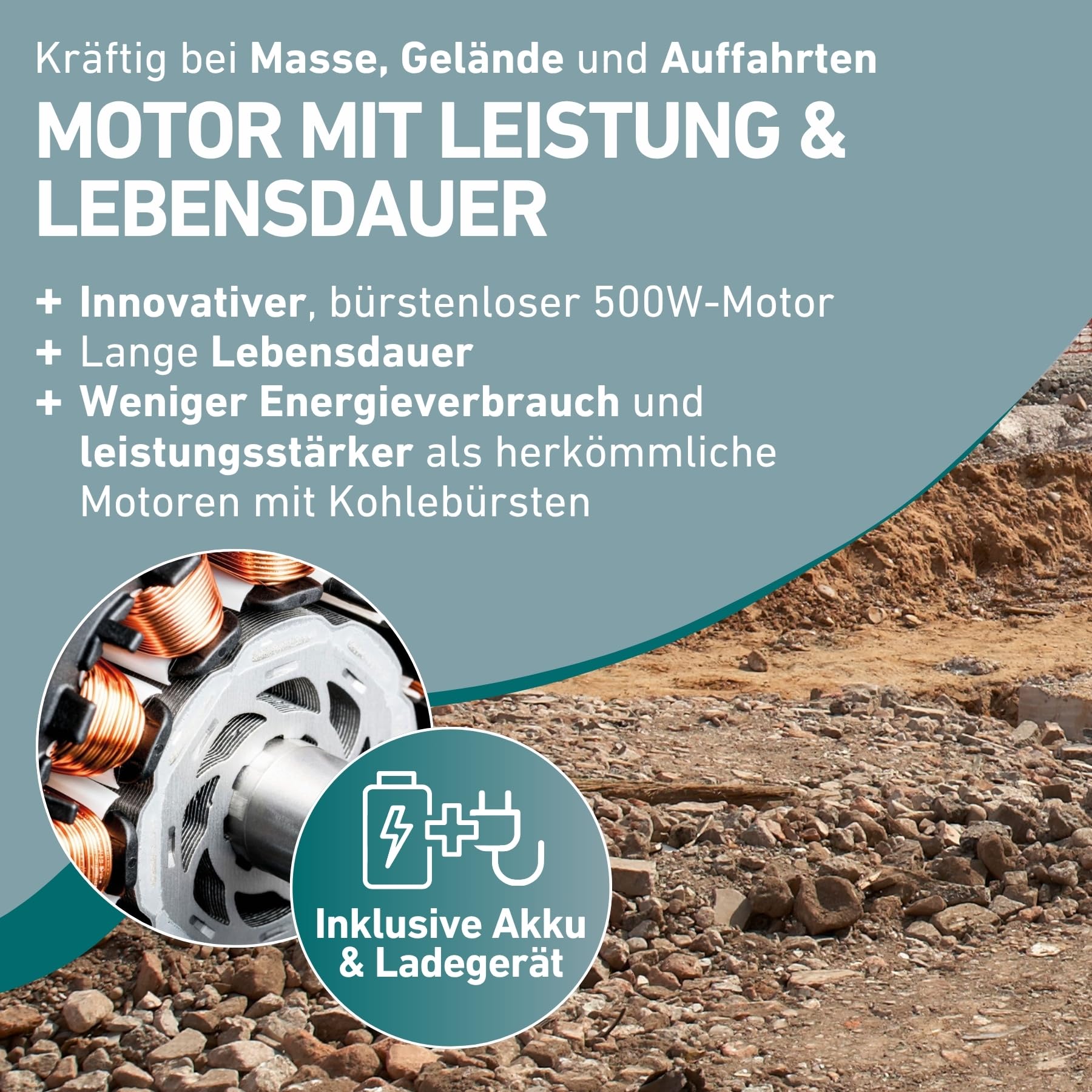 Extol Industrial Elektrische Schubkarre mit Akku I 100L Mulde I 260kg Traglast I 500W I 40V Li-ion mit 6000mAh