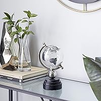 Vista 12 de Deco 79 Globo de aluminio con base de mármol, 5 "x 5" x 10 ", azul