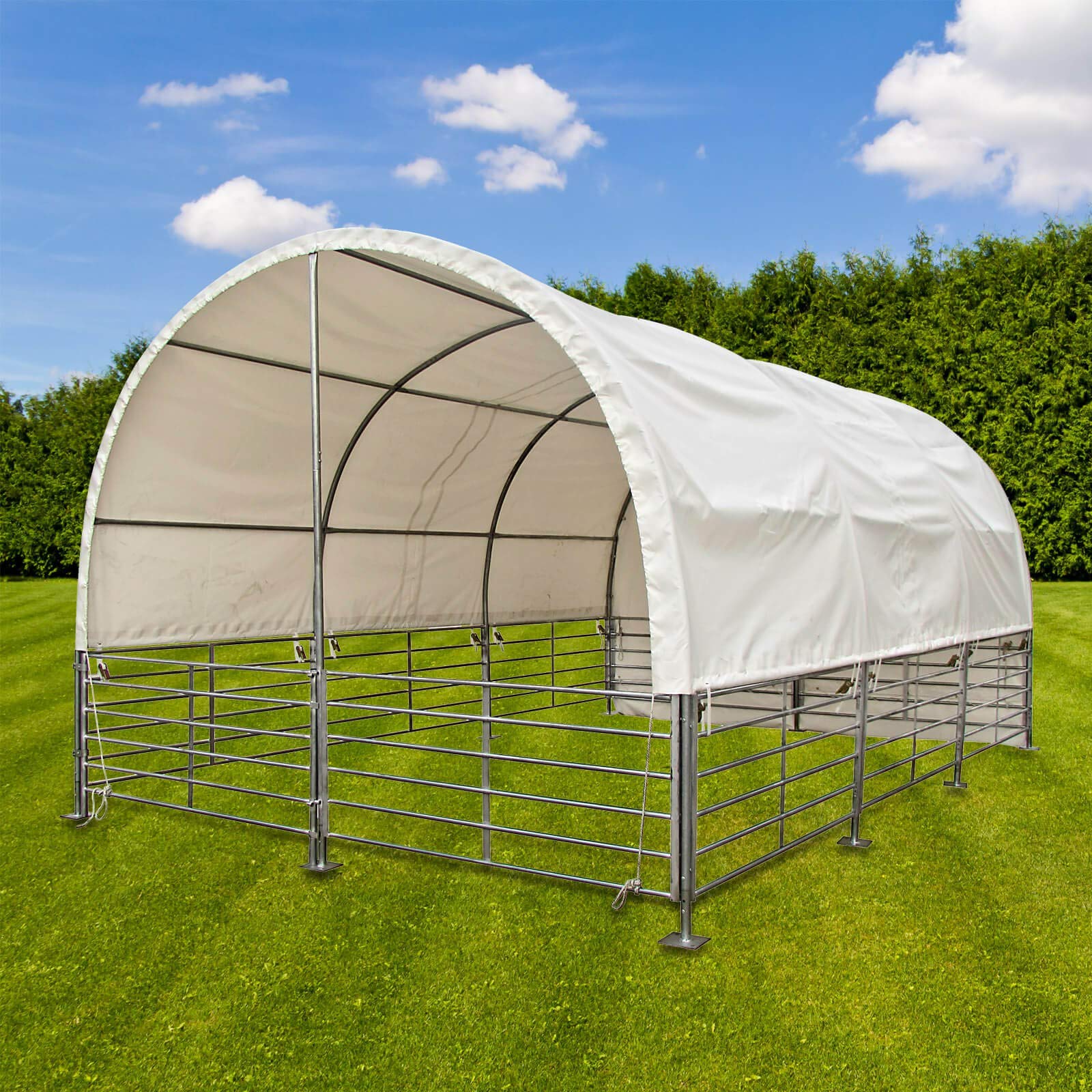 DEMA Weidezelt Unterstand Mobil 4x6 m Pferde Schafe Stall Weideunterstand Lagerzelt
