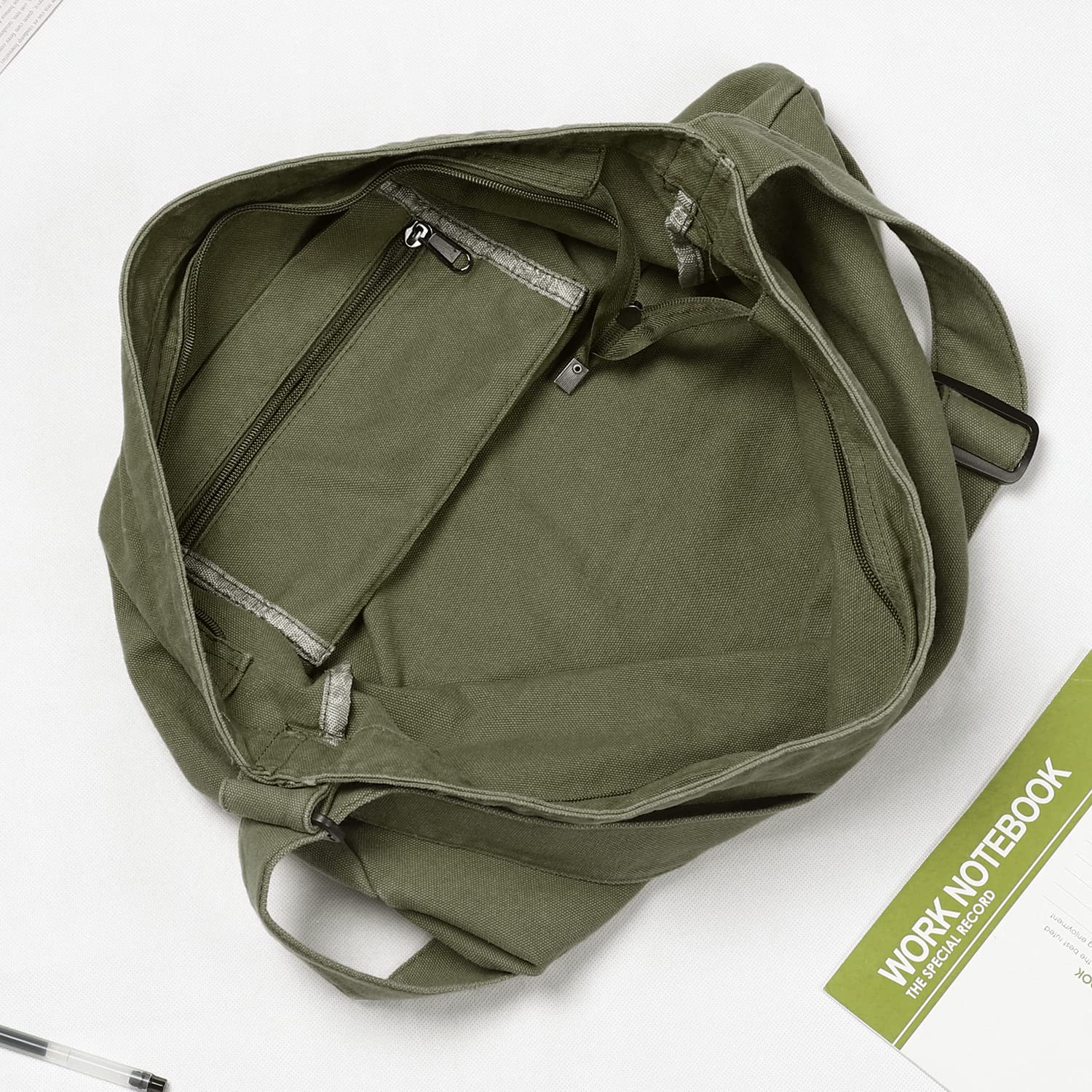 Etercycle, borsa a tracolla da donna in tela da uomo, grande borsa a tracolla con tracolla regolabile, borsa per studenti borsa messenger borsa hobo casual, verde