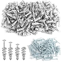 Vista 6 de Juego de 120 anclajes autoperforantes de zinc para paneles de yeso con tornillos, 60 anclajes de pared de metal resistente y tornillos de 60 # 8 x 1