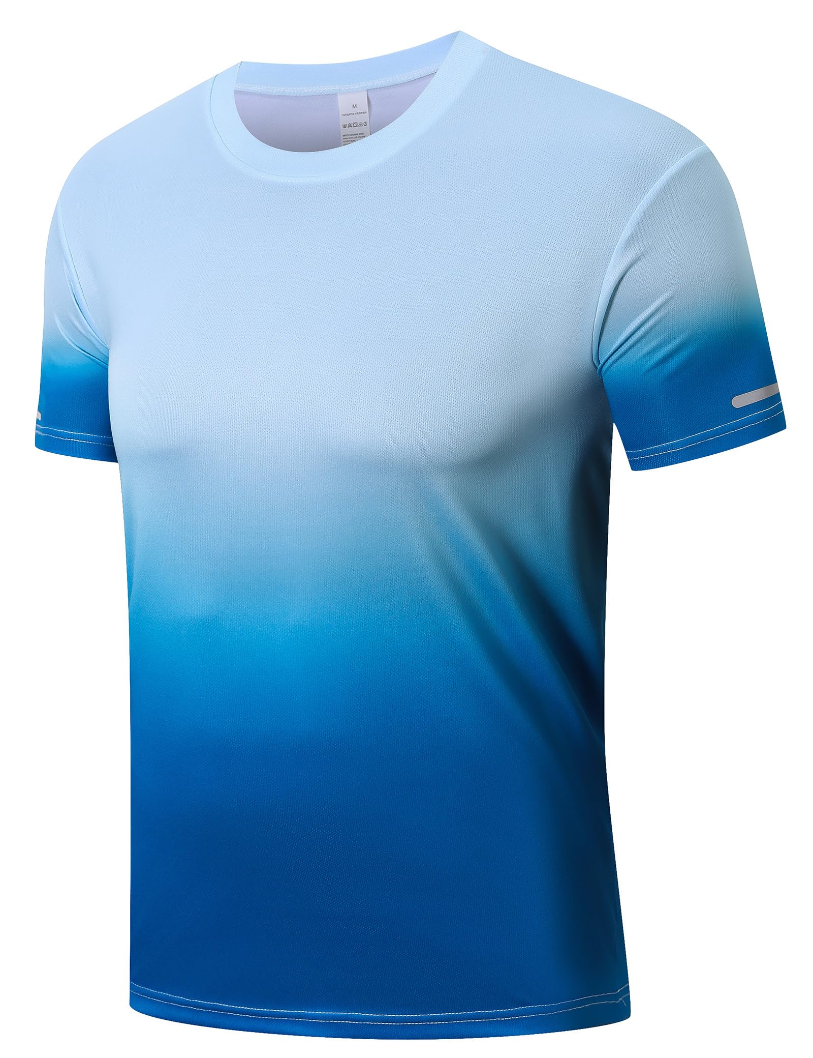 Cimic Sportshirt Herren Kurzarm Farbverlauf Sport Tshirts Funktionsshirt | Sport T shirts design mit bedrucktem, schnelltrocknend & atmungsaktiv, geeignet für Freizeit,Laufen, Fitness und Training