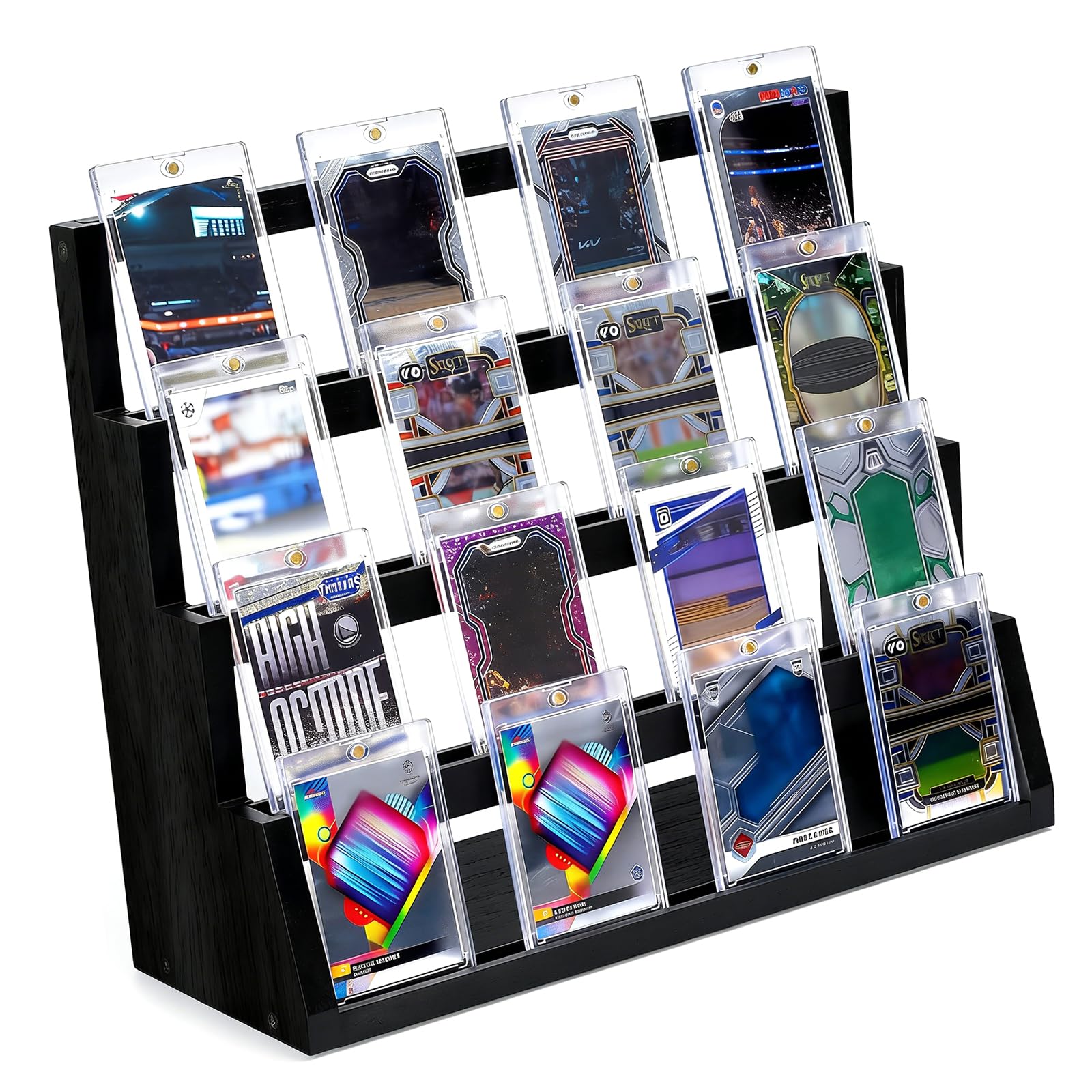 Porte-cartes en bois affichage de cartes de basket-ball et cartes de jeu de collection