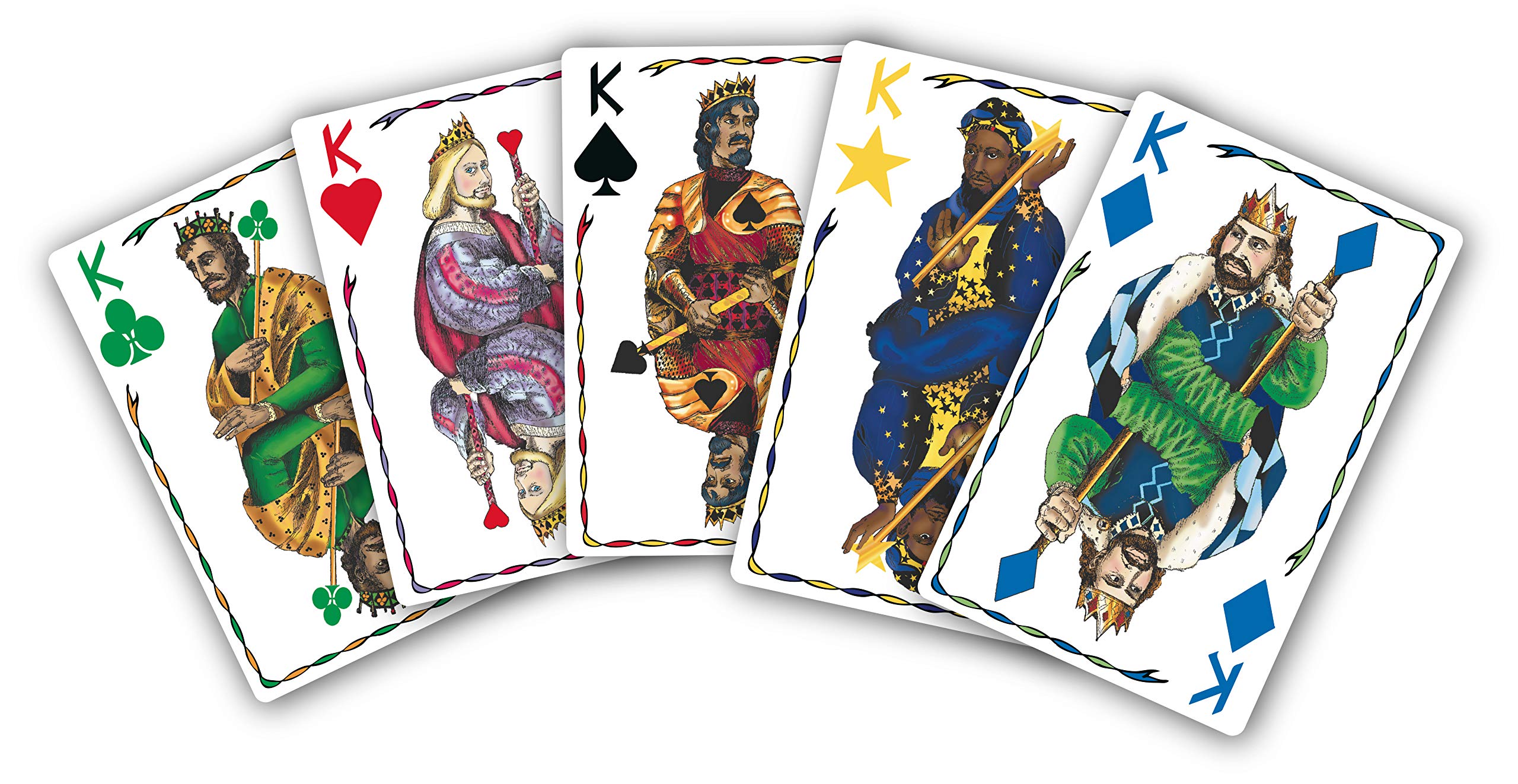 GIGAMIC - Les Cinq Rois - Jeux de société - Jeux de Cartes dès 8 ans - Jeu d'ambiance pour enfant, famille et amis - 1 à 7 joueurs - Variante de Rami - 45 Min - Jeu en Français - JSBRO