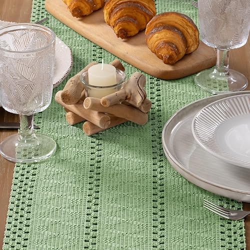 Miniatura 9 de MLMW Camino de mesa de macramé con borlas hechas a mano, camino de mesa tejido bohemio para decoración del hogar, comedor, dormitorio, decoración de