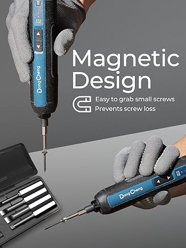 Miniatura 3 de DongCheng - Destornillador eléctrico inalámbrico de 4 V, destornillador recargable con batería de 2000 mAh con 3 ajustes de par de hasta 5 N.m, 300