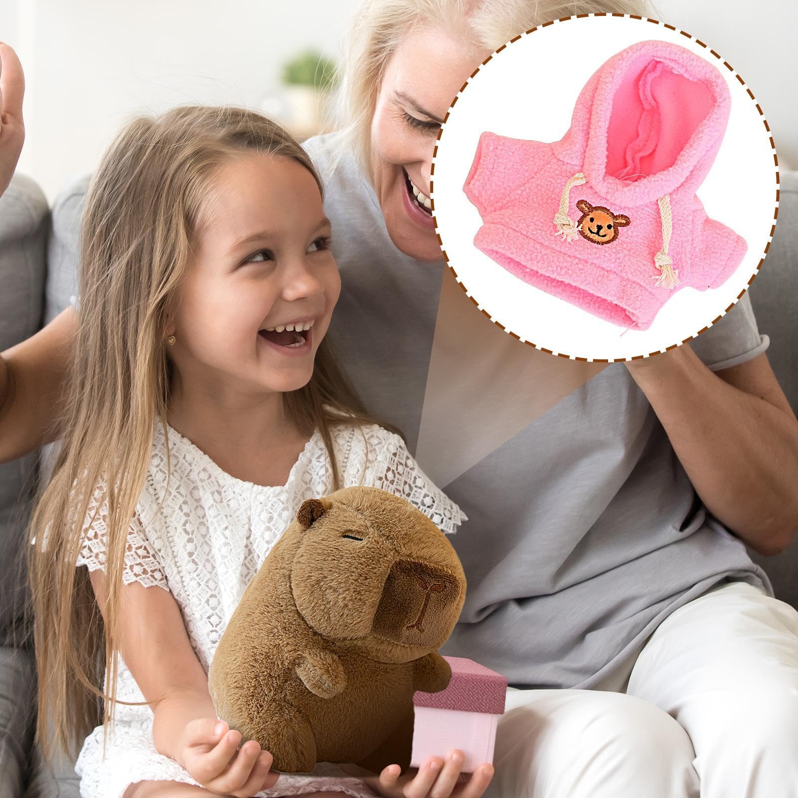 Vestiti per bambole di peluche, vestiti per costruire un orso, Maglione con cappuccio con orso, Simpatica felpa con cappuccio Capibara vestiti bambola di maglione per bambini ragazzi ragazze, bambole