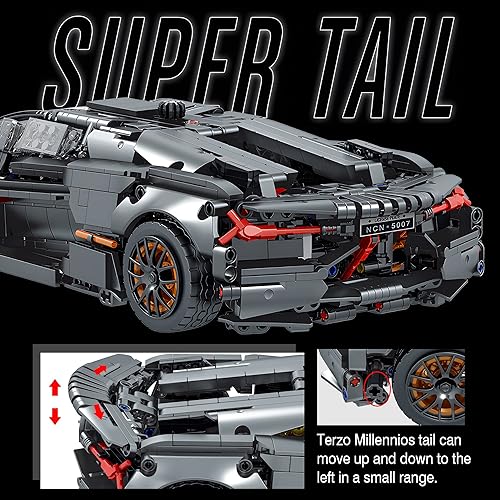 Miniatura 6 de Super Sports Car Building Kit - Leggo Race Car V14 Model Toy, DIY Racing Building Set for Age 14+ Kids, Adults, 1512 Pcs