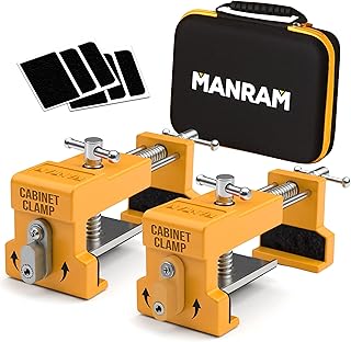 Premium Cabinet Clamps 2 Pack with Protective Case, Solid Cast Steel Con...