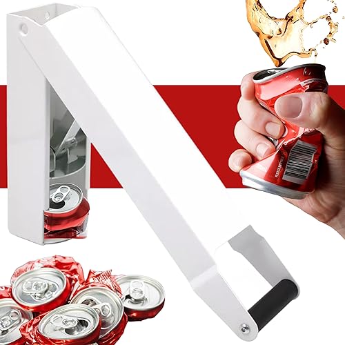 Trituradoras de latas blancas para reciclaje – Trituradora de latas de pared resistente de aluminio para reciclaje compactador de botellas para