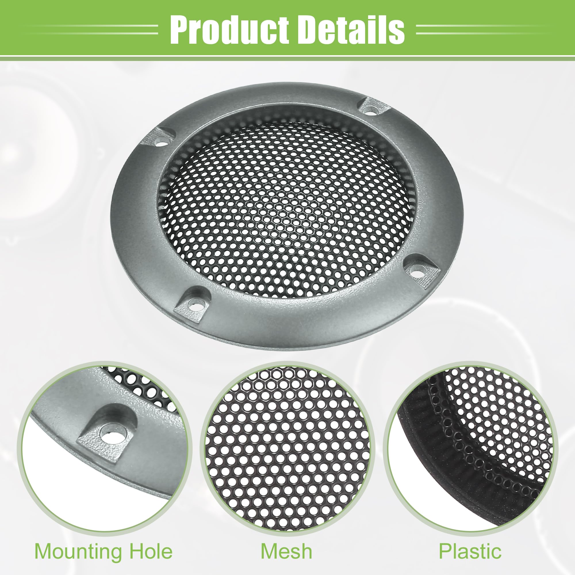 X AUTOHAUX 10" Car Speaker Grills Cover Mesh W/Screws And Clips Black - 4 Pcs
