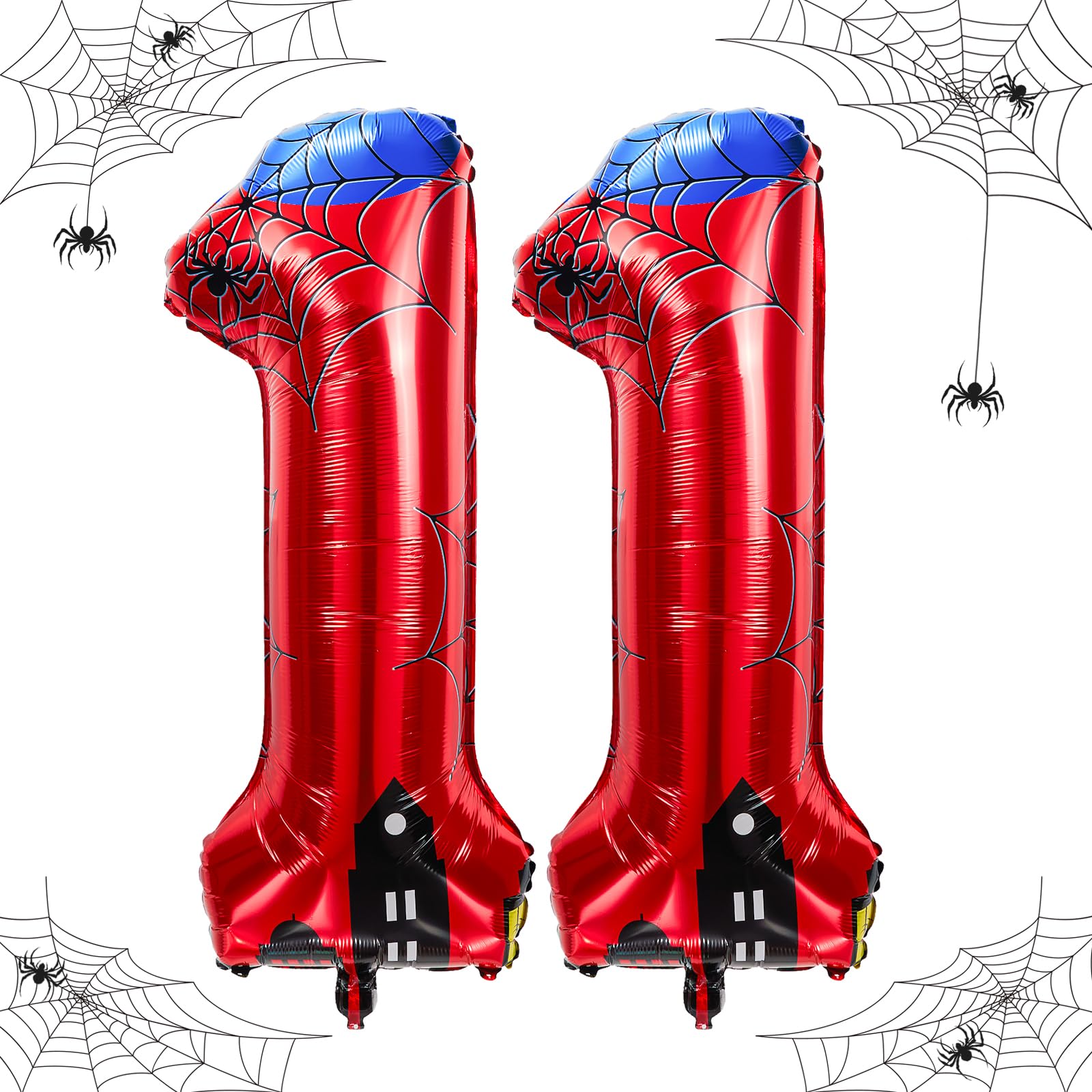40 inch spider theme number foil balloons, children's party balloon supplies with classic numbers 1 to 9, birthday decoration supplies,number large balloons for spider theme parties (11)